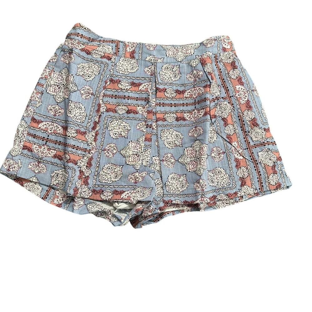 Endless Rose Skort Dusty Blue Rose Pattern Lined Women’s Size Small Zip Closure